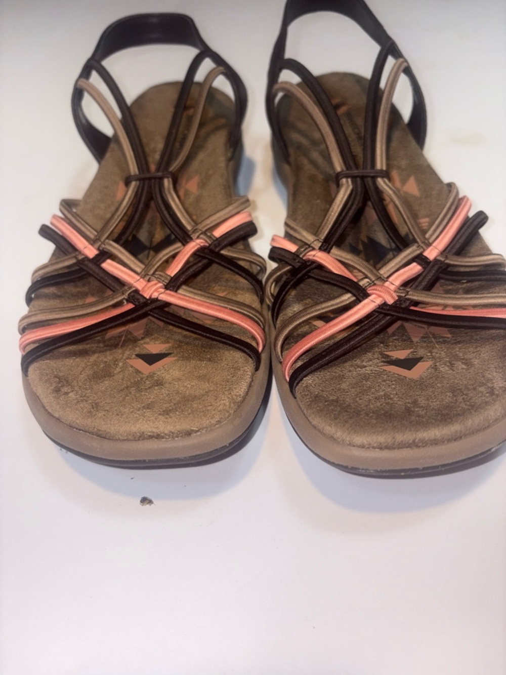 Skechers Reggae Slim - Simply Stretch sandals in a brown and pink size 10 - Picture 3 of 10
